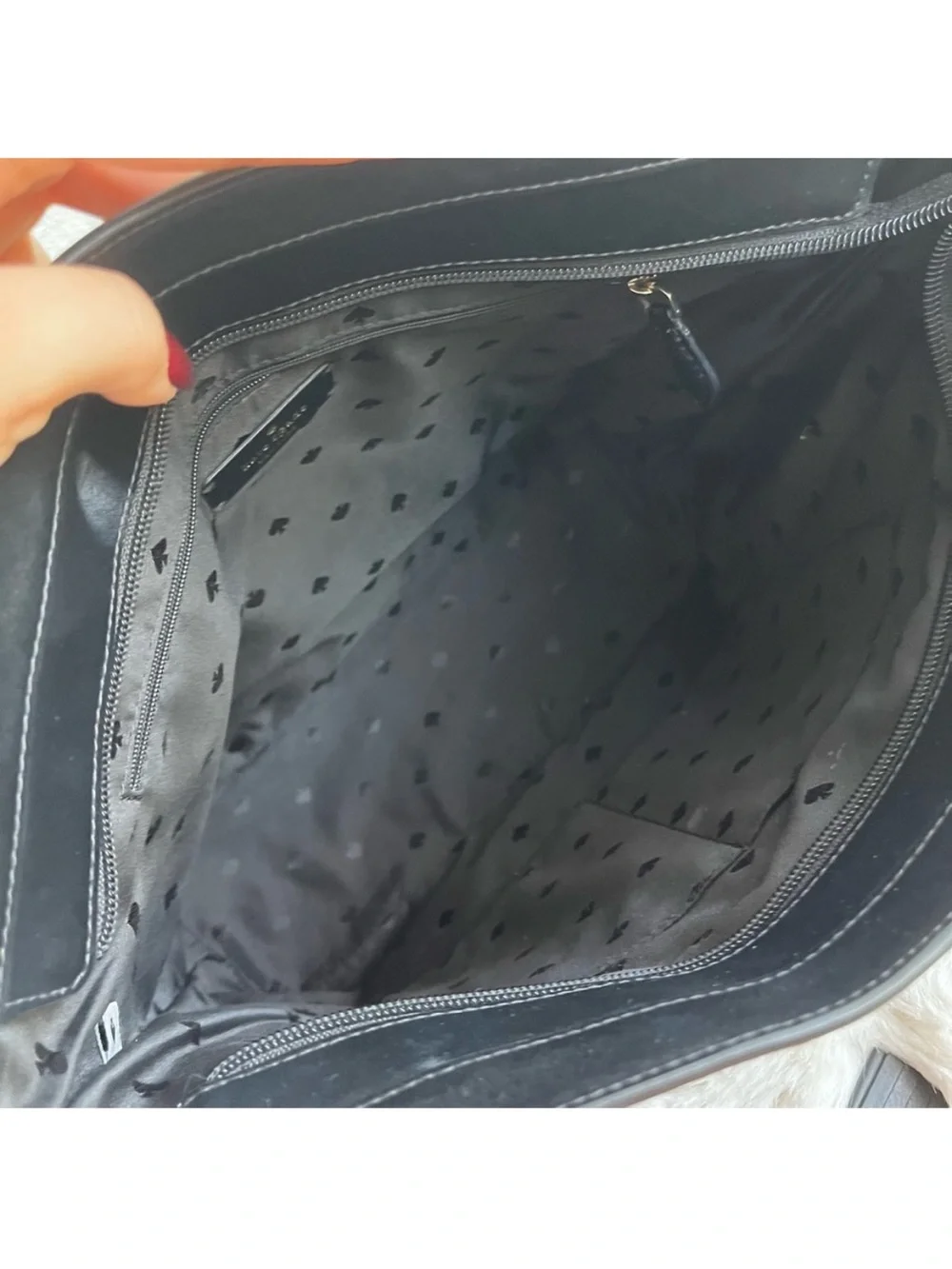 KATE SPADE Black Leather Saffiano Jana Knott Dumpling Mulberry Laptop Bag Tote
